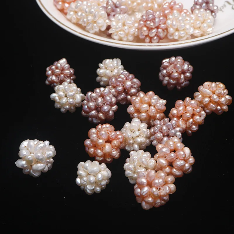 1pc 13-17mm Braided Jewelry Pearl Beads White Purple Baroque Flower Pearl Natural Freshwater Pearl Beads DIY for Necklace Female