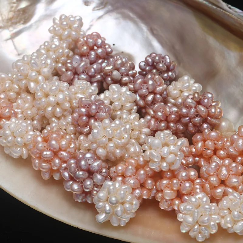 1pc 13-17mm Braided Jewelry Pearl Beads White Purple Baroque Flower Pearl Natural Freshwater Pearl Beads DIY for Necklace Female