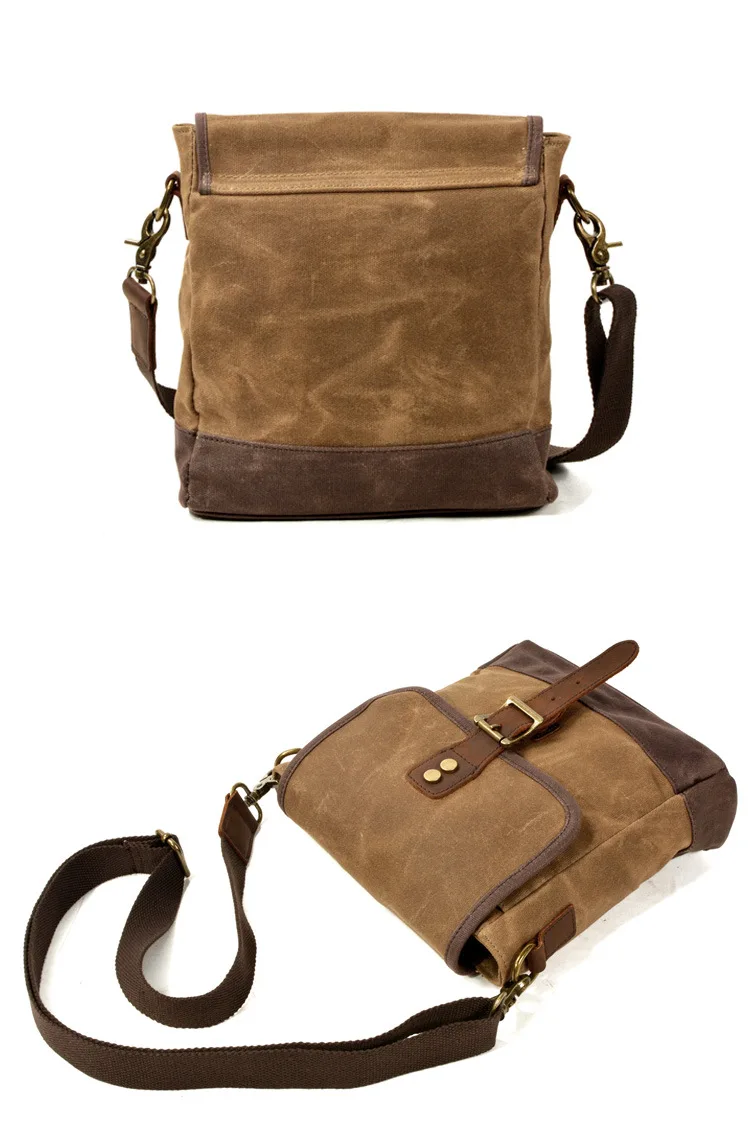 Oil Wax Canvas Leather Crossbody Bag Unisex Military Vintage Messenger Bags Shoulder Bag for Men 2020 Casual Travel Bags