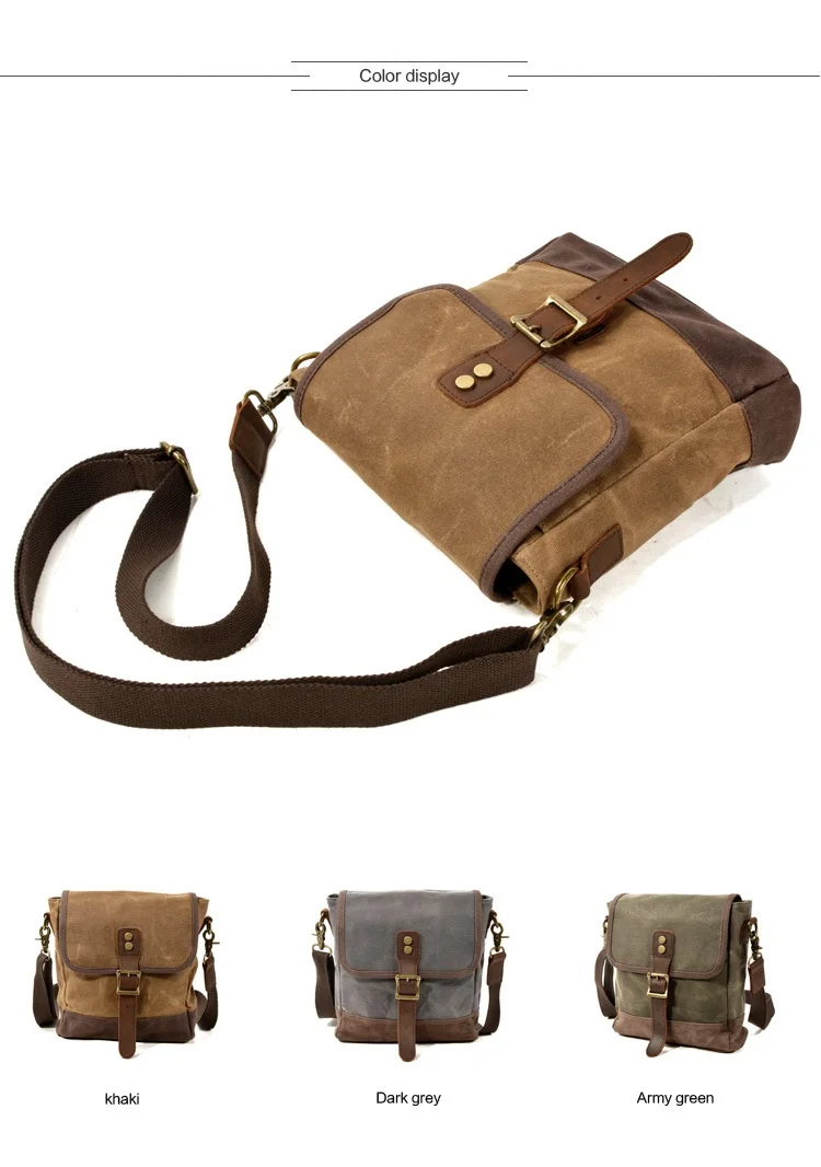 Oil Wax Canvas Leather Crossbody Bag Unisex Military Vintage Messenger Bags Shoulder Bag for Men 2020 Casual Travel Bags