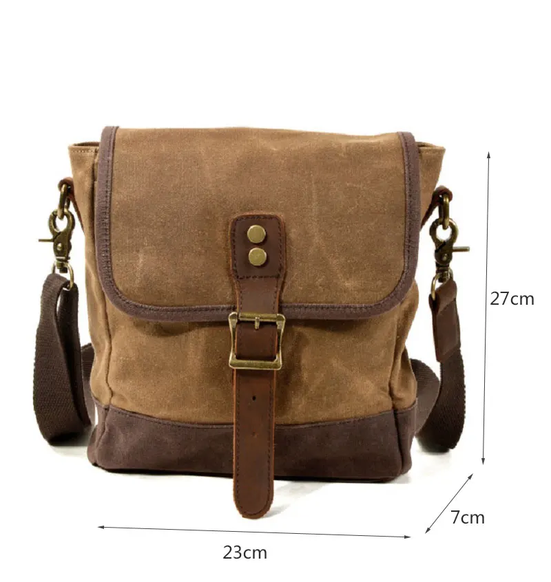 Oil Wax Canvas Leather Crossbody Bag Unisex Military Vintage Messenger Bags Shoulder Bag for Men 2020 Casual Travel Bags