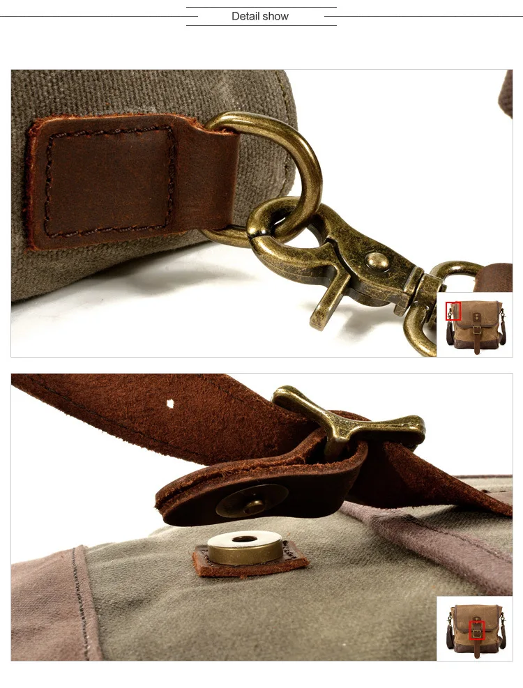 Oil Wax Canvas Leather Crossbody Bag Unisex Military Vintage Messenger Bags Shoulder Bag for Men 2020 Casual Travel Bags