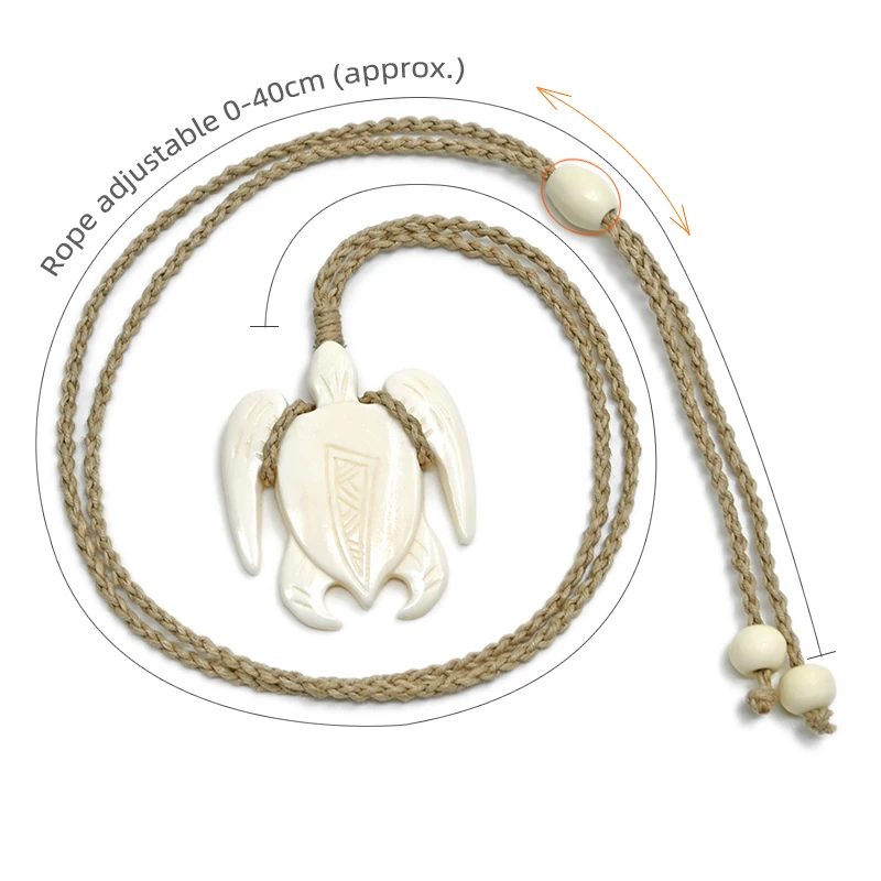NGX121 Handmade Man Jewelry New Zealand Maori Tribes Pendant Yak Bone Fish Hook Womens Hemp Rope Weaving Necklace for Surfing