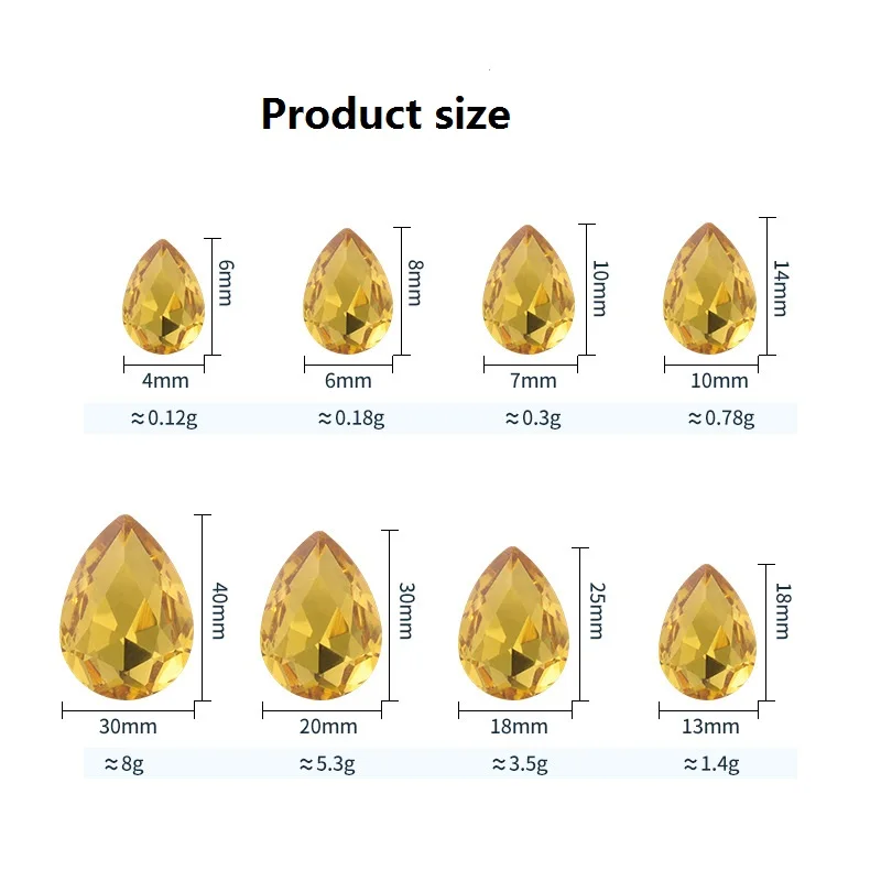 Glass Crystal 10x14 13x18 Nice Colors Waterdrop Water Drop Teardrop Shape Glue on Rhinestone Beads Handicraft Photo Frame DIY