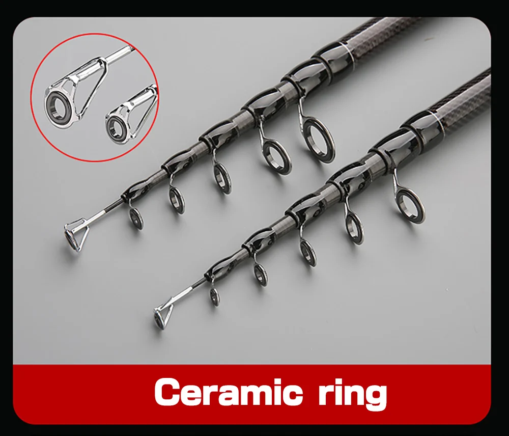 Telescopic Lure Fishing Rod 1.8M 2.1M 2.4M 3.0M Carbon Fiber Spinning Casting Ultralight Portable Travel Pole Tackle