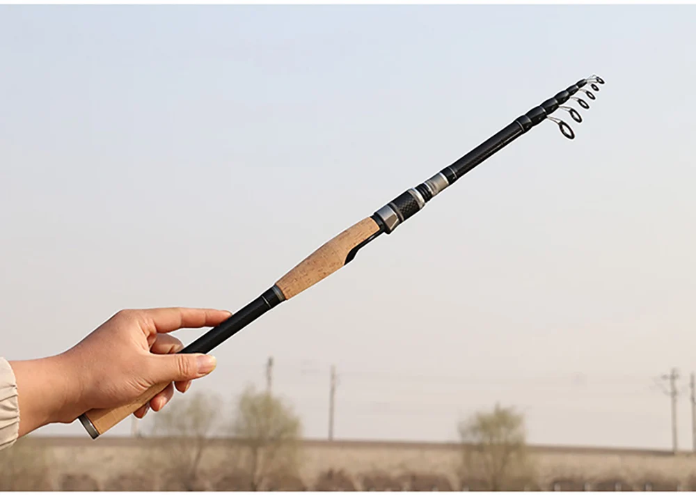 Telescopic Lure Fishing Rod 1.8M 2.1M 2.4M 3.0M Carbon Fiber Spinning Casting Ultralight Portable Travel Pole Tackle