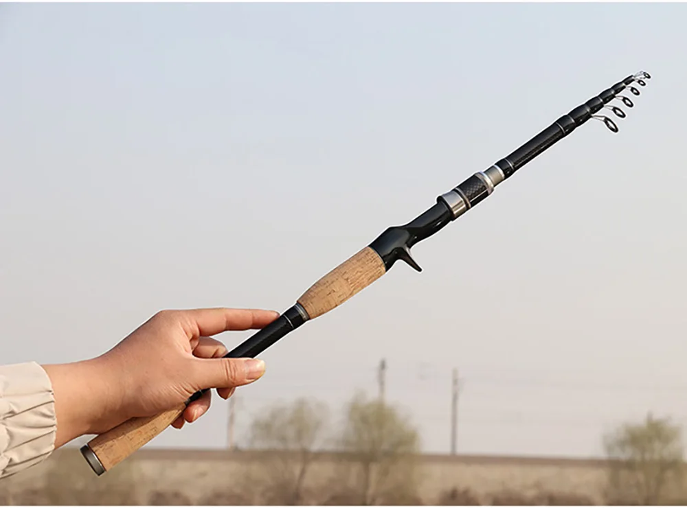 Telescopic Lure Fishing Rod 1.8M 2.1M 2.4M 3.0M Carbon Fiber Spinning Casting Ultralight Portable Travel Pole Tackle