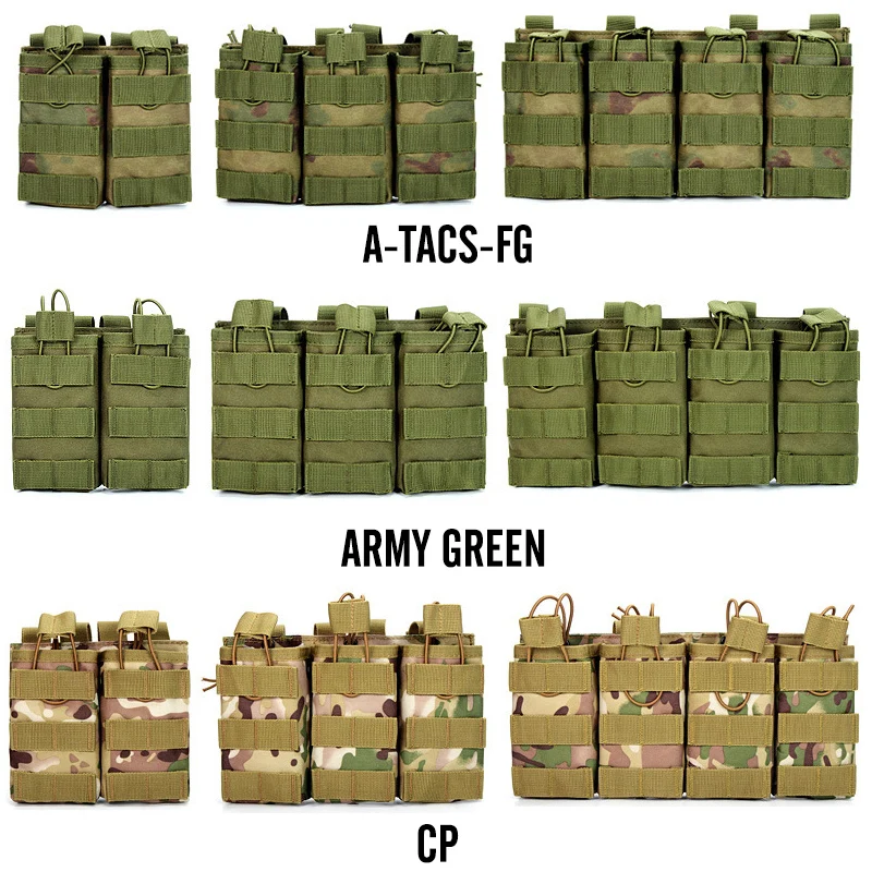 1000D Tactical Magazine Pouch Double/Triple/Quadruple Mag Pouch Airsoft Ak 5.56mm M4 Ar Rifle Hunting Accessories