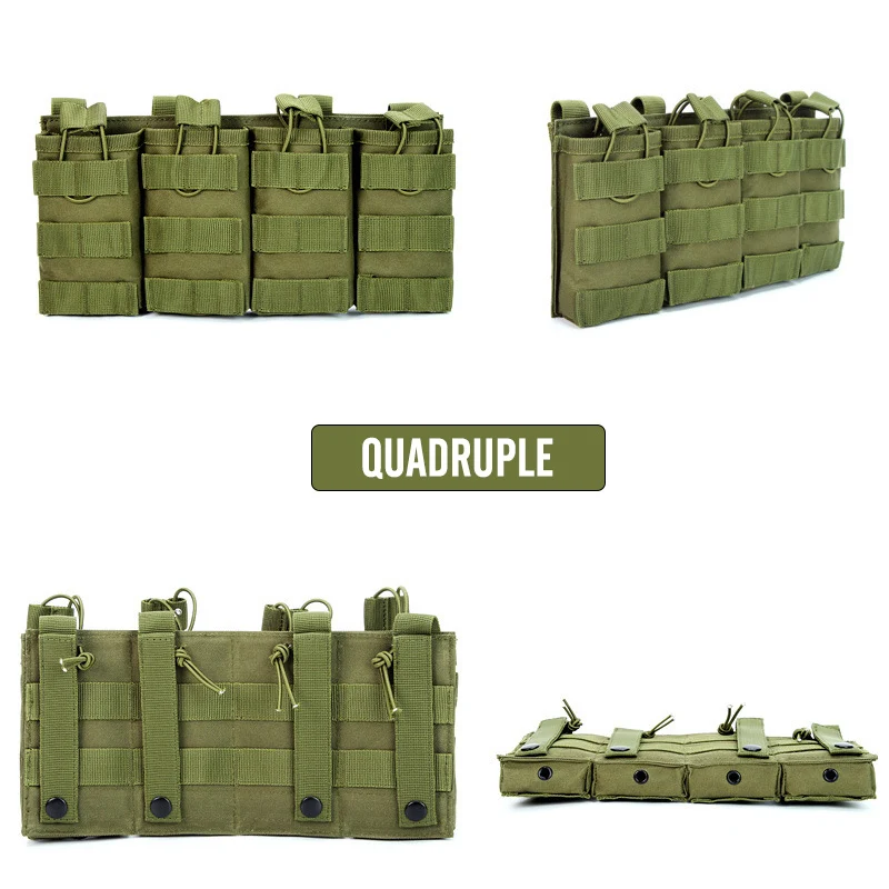 1000D Tactical Magazine Pouch Double/Triple/Quadruple Mag Pouch Airsoft Ak 5.56mm M4 Ar Rifle Hunting Accessories