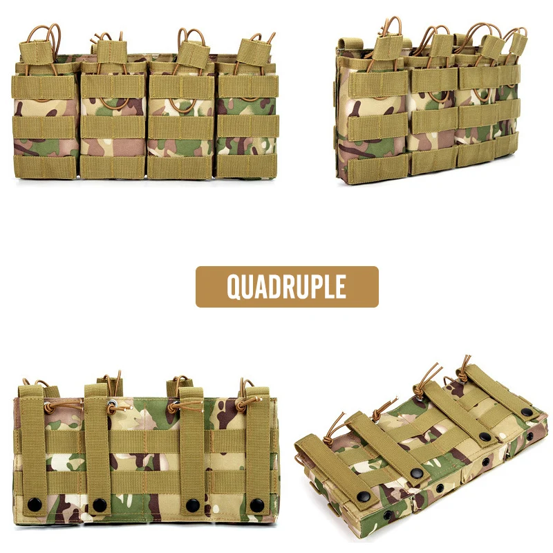1000D Tactical Magazine Pouch Double/Triple/Quadruple Mag Pouch Airsoft Ak 5.56mm M4 Ar Rifle Hunting Accessories
