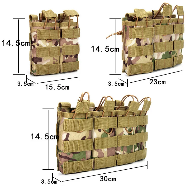 1000D Tactical Magazine Pouch Double/Triple/Quadruple Mag Pouch Airsoft Ak 5.56mm M4 Ar Rifle Hunting Accessories