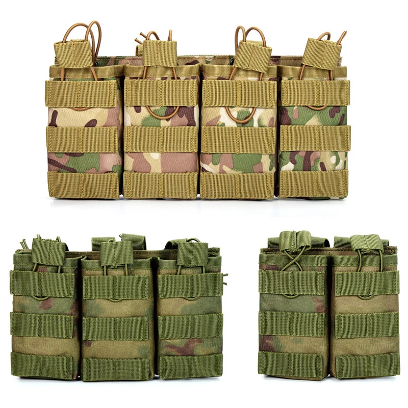1000D Tactical Magazine Pouch Double/Triple/Quadruple Mag Pouch Airsoft Ak 5.56mm M4 Ar Rifle Hunting Accessories