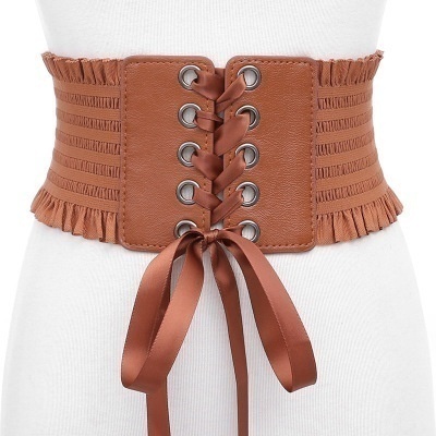 Women Fashion Stretch Belt Tassels Elastic Buckle Wide Dress Corset Waistband Women's High Waist Belt Wide Belts