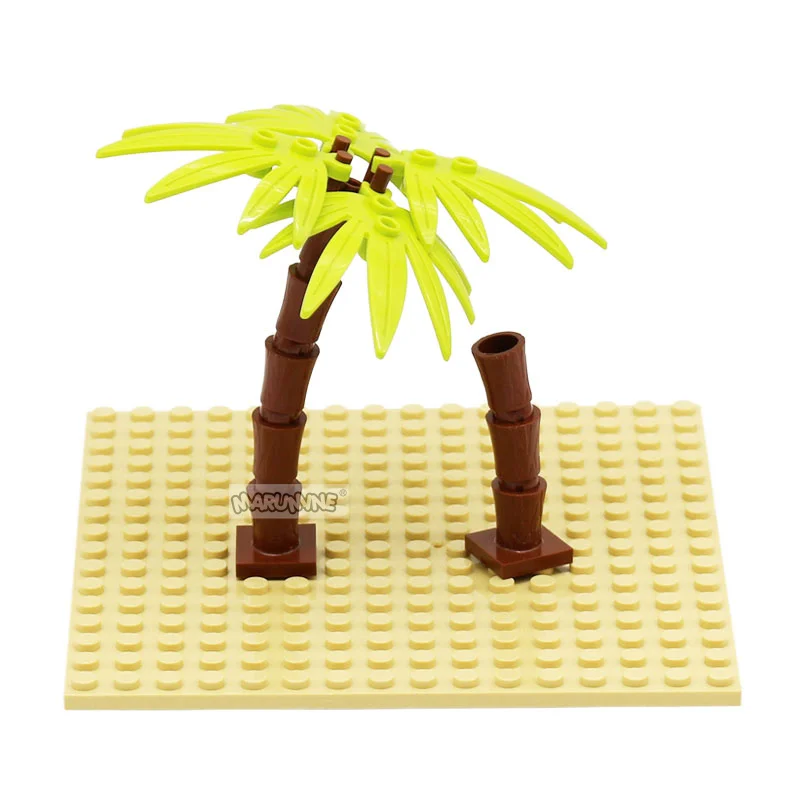 Marumine 6135 Palm Trunk with Cross 2563 Palm Base MOC Bricks Idea House Garden Tree Plants Model Kit Blocks Accessories Parts