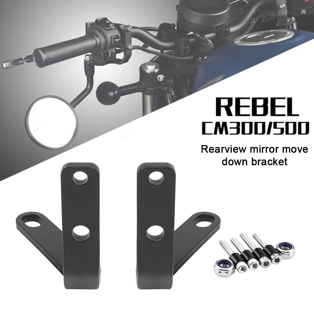 Motorcycle Handlebar Rear View Side Mirror Spotlight Bracket Accessories For Rebel CMX 500 300 for Rebel 500 300 2020 2021