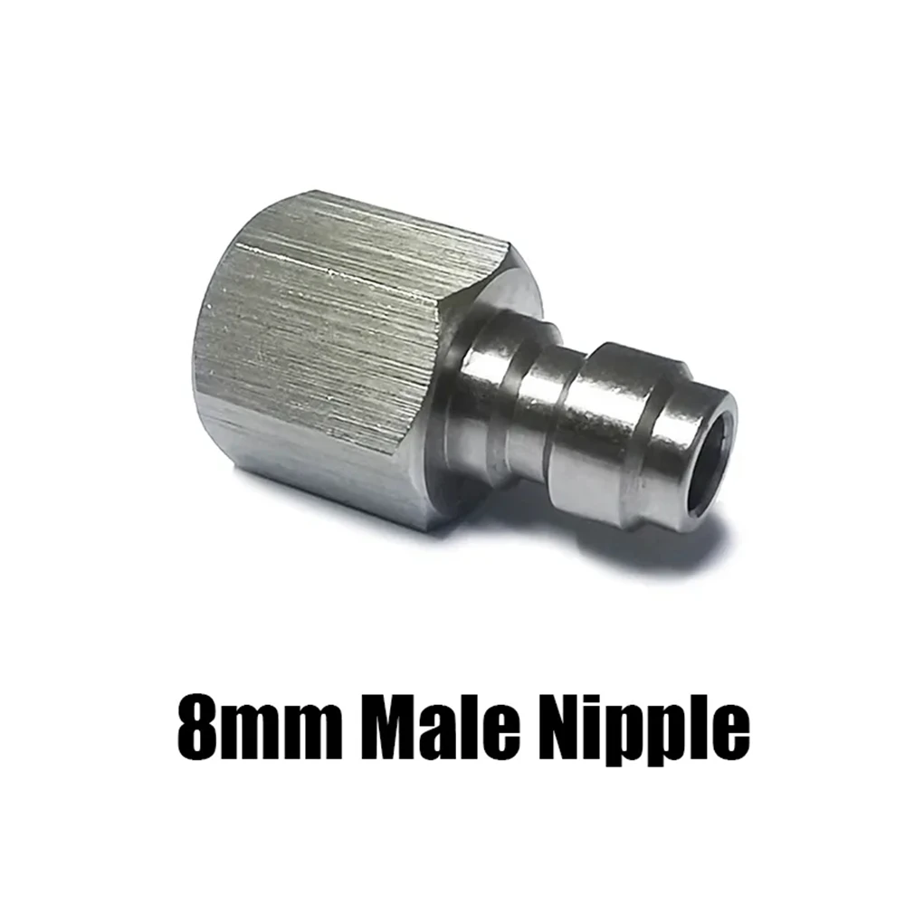 Stainless Steel 8mm Quick Disconnect Charging Hose Release Coulper Male Plug 1/8“BSPP / 1/8”NPT / M10*1.0 Threads