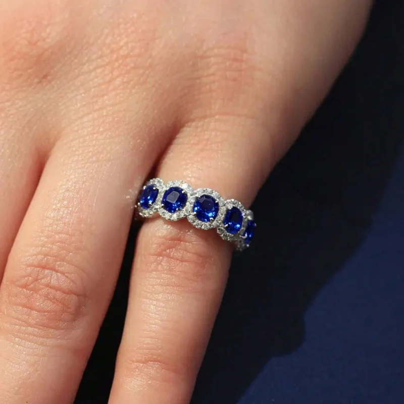 Huitan Sparkling Cubic Zirconia Promise Rings for Women Wedding Engagement Bands Silver Color New Modern Fashion Female Jewelry