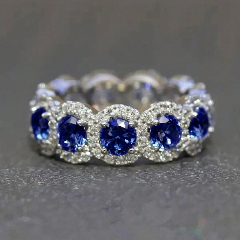 Huitan Sparkling Cubic Zirconia Promise Rings for Women Wedding Engagement Bands Silver Color New Modern Fashion Female Jewelry