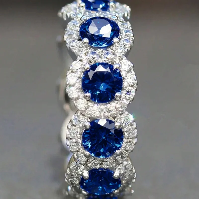 Huitan Sparkling Cubic Zirconia Promise Rings for Women Wedding Engagement Bands Silver Color New Modern Fashion Female Jewelry