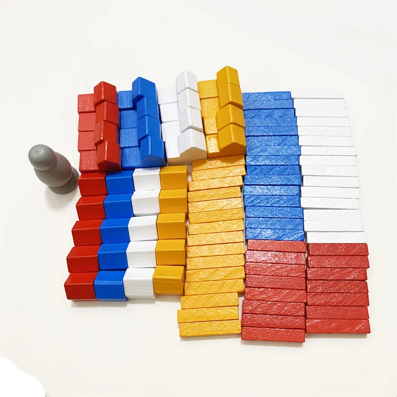 97Pcs/set Way/House/City/ Wooden Game Pieces Colorful Chess Pieces for Board Games Accessories