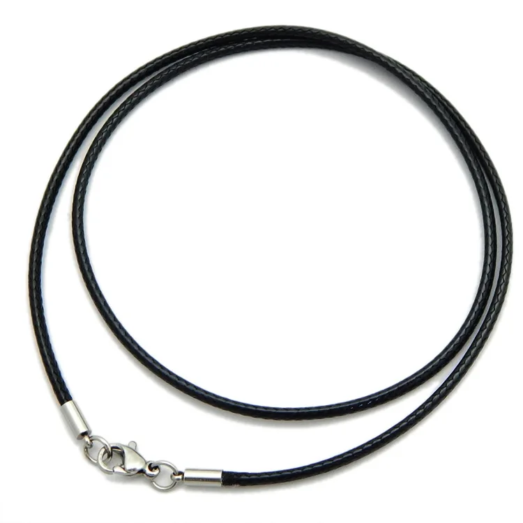 1/1.5/2/3mm Genuine Black Leather Necklace Cord For DIY Stainless Steel Neck Bracelet Jewelry Craft Making Supplies Accessories