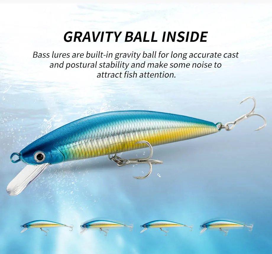 Fishing Lure Sinking Minnow 13cm 15cm 40g 60g Weight System Hard Lure Pesca Strong Treble Hooks Wobbler Jerkbait Swimbait Bait