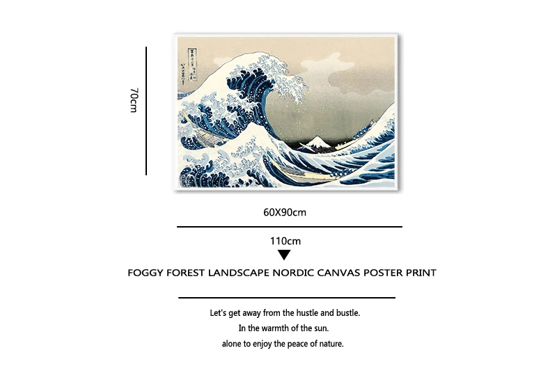 Original Kanagawa Surfing Katsushika Hokusai Canvas Painting Print Picture Poster Wall Bedroom Home Decoration