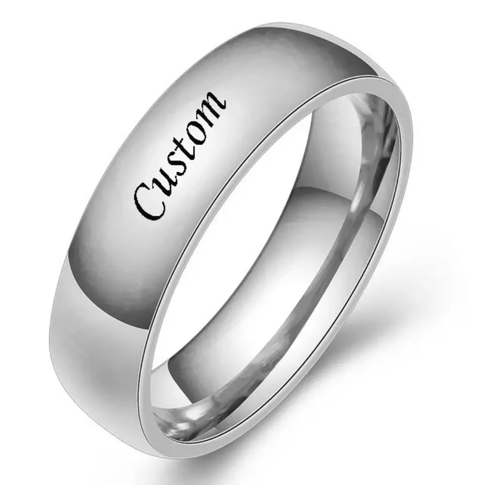 Custom Stainless Steel Wedding Couple Rings for Women Men Engagement Bands CZ Stone Puzzle Solitaire Party Ring Jewelry Gift