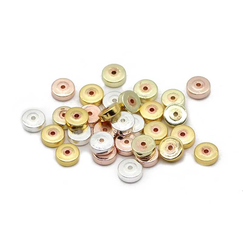 Charm Hematite Natural Stone Rose Gold Color Flat Round COINS Loose Spacer Beads For Jewelry Making Diy Accessories 3/4/6/8mm
