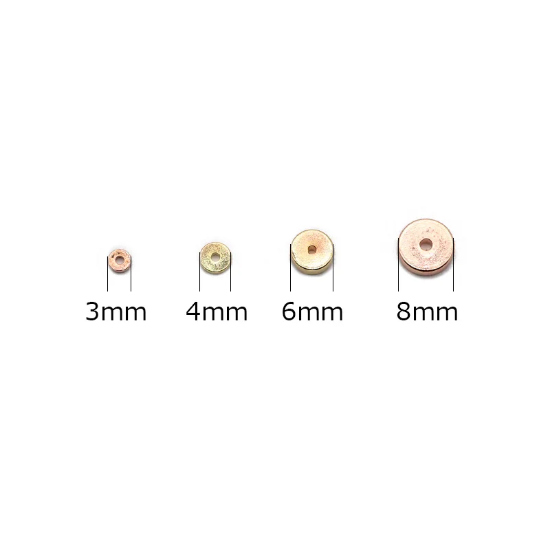 Charm Hematite Natural Stone Rose Gold Color Flat Round COINS Loose Spacer Beads For Jewelry Making Diy Accessories 3/4/6/8mm
