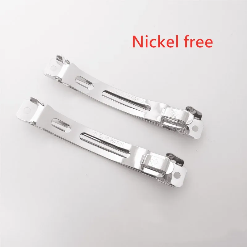 50pcs French Flat Barrette Style Spring Hair Clips Automatic Clip Blank Width Setting Bow Hairpin For Jewelry Making