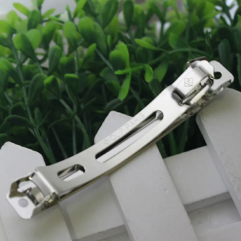 50pcs French Flat Barrette Style Spring Hair Clips Automatic Clip Blank Width Setting Bow Hairpin For Jewelry Making