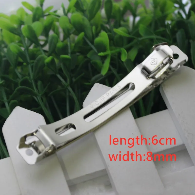 50pcs French Flat Barrette Style Spring Hair Clips Automatic Clip Blank Width Setting Bow Hairpin For Jewelry Making