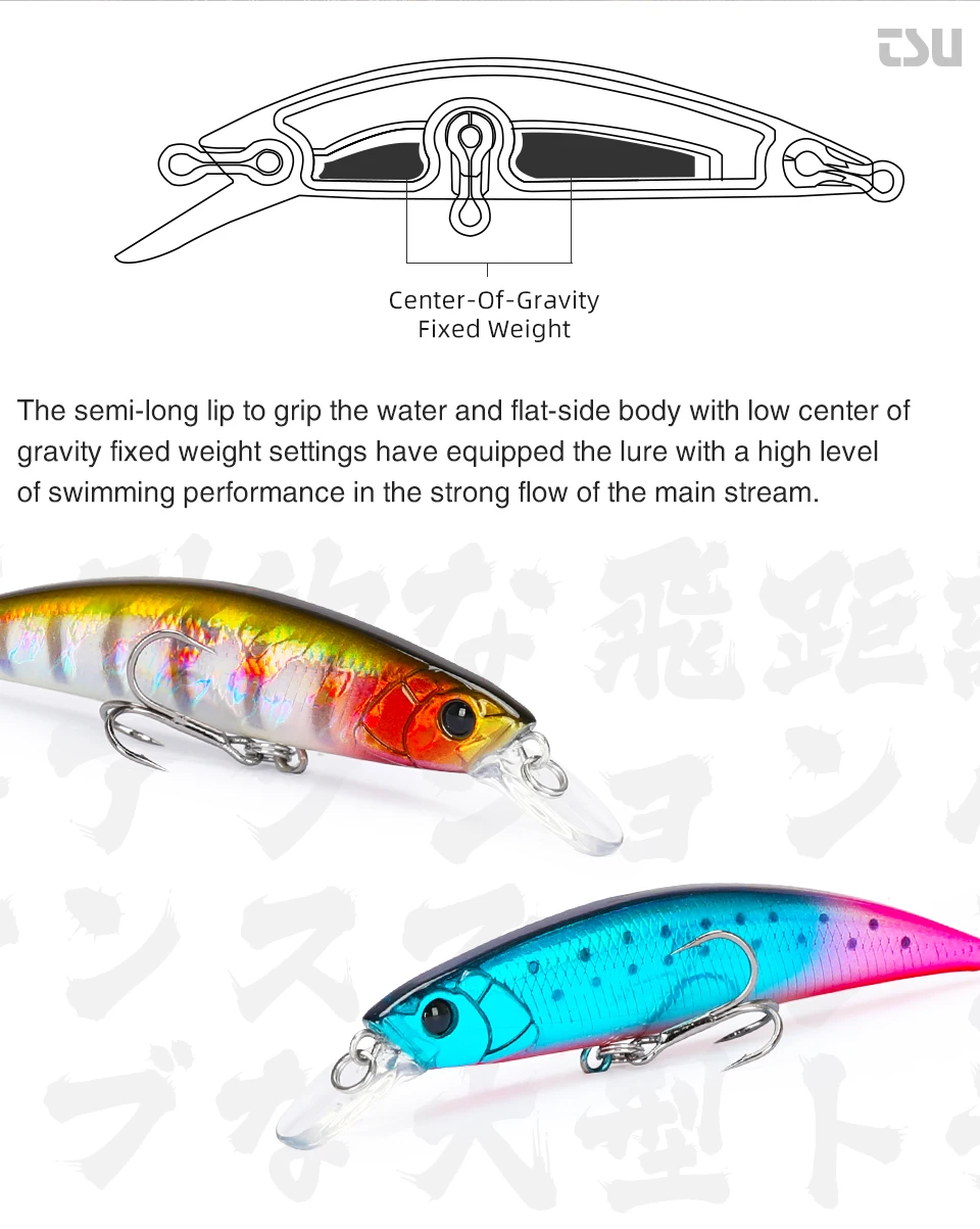 TSURINOYA Fishing Lure Sinking Minnow 80S 12g DW96 8cm Multi-color Rockfish Jerkbait Hard Bait Freshwater Saltwater Wobbler