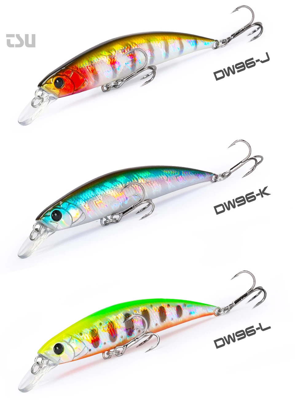 TSURINOYA Fishing Lure Sinking Minnow 80S 12g DW96 8cm Multi-color Rockfish Jerkbait Hard Bait Freshwater Saltwater Wobbler