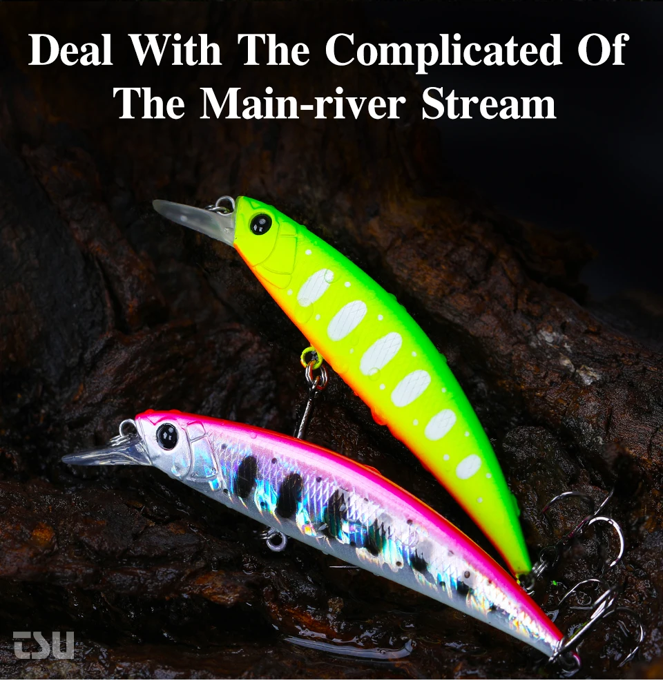 TSURINOYA Fishing Lure Sinking Minnow 80S 12g DW96 8cm Multi-color Rockfish Jerkbait Hard Bait Freshwater Saltwater Wobbler