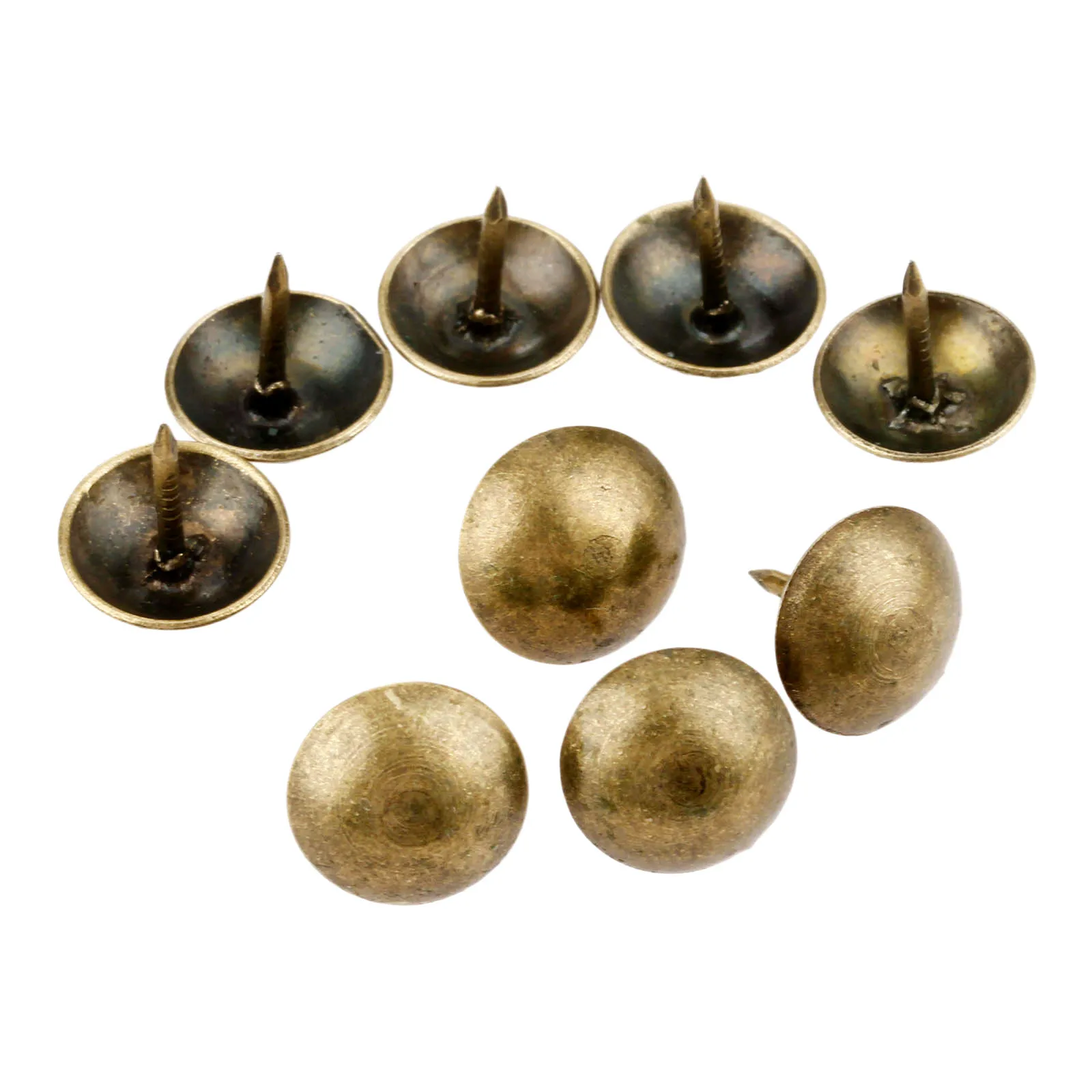 100Pcs 9x9mm Antique Brass Upholstery Nail Doornail Hardware Jewelry Gift Wine Case Box Sofa Decorative Tack Stud Pushpin