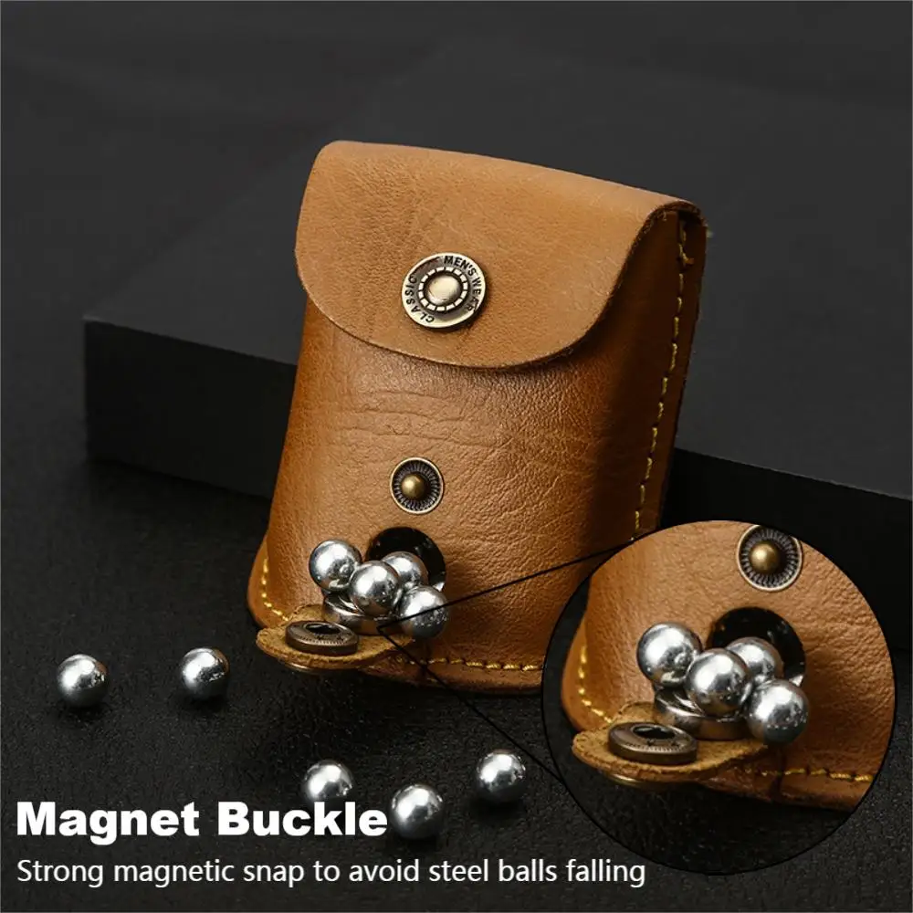 GUGULUZA Leather Slingshot Bag Ammo Pouch Slingshot Steel Balls Waist Bag Storage Bag Case for Outdoor Catapult Steel Ball Games