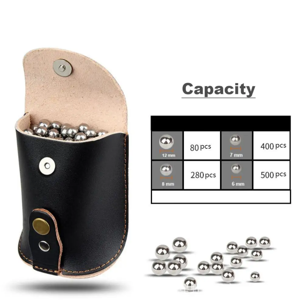GUGULUZA Leather Slingshot Bag Ammo Pouch Slingshot Steel Balls Waist Bag Storage Bag Case for Outdoor Catapult Steel Ball Games