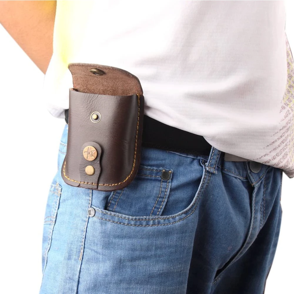 GUGULUZA Leather Slingshot Bag Ammo Pouch Slingshot Steel Balls Waist Bag Storage Bag Case for Outdoor Catapult Steel Ball Games