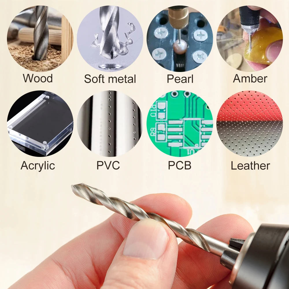 Twist Drill Bit Set 10pcs 0.3mm-4.0mm High Speed Steel Metal Wood Drill Bit Woodworling Hole Cutter Gun Drill Bit
