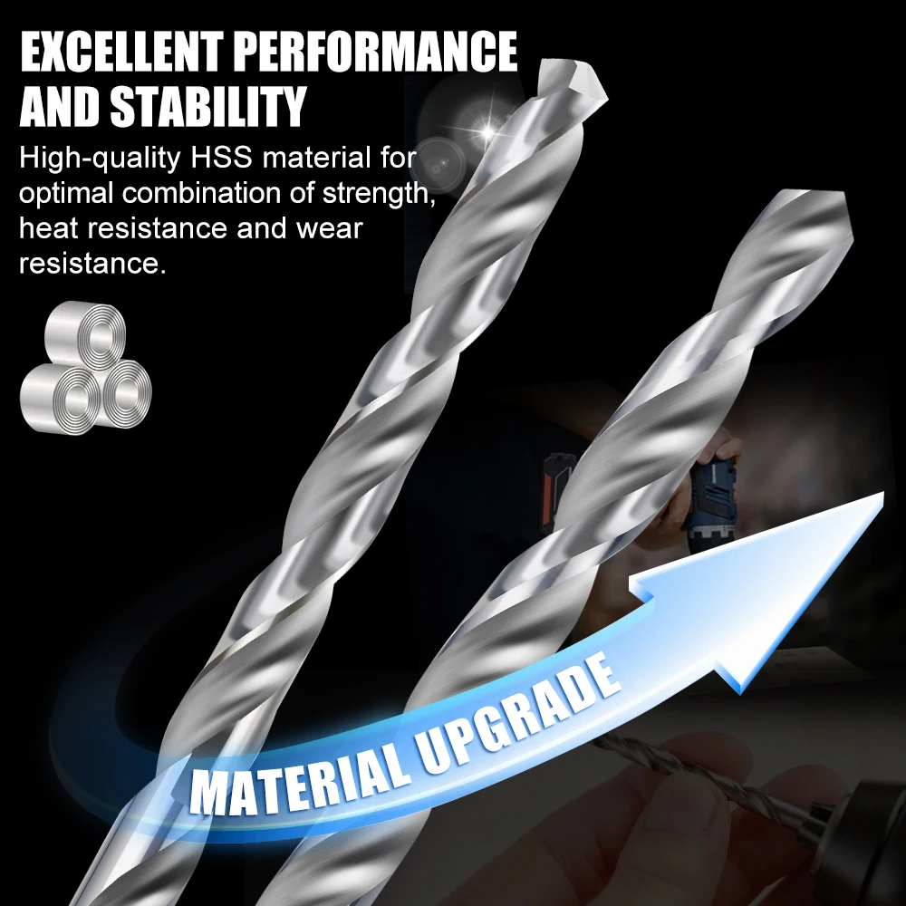 Twist Drill Bit Set 10pcs 0.3mm-4.0mm High Speed Steel Metal Wood Drill Bit Woodworling Hole Cutter Gun Drill Bit