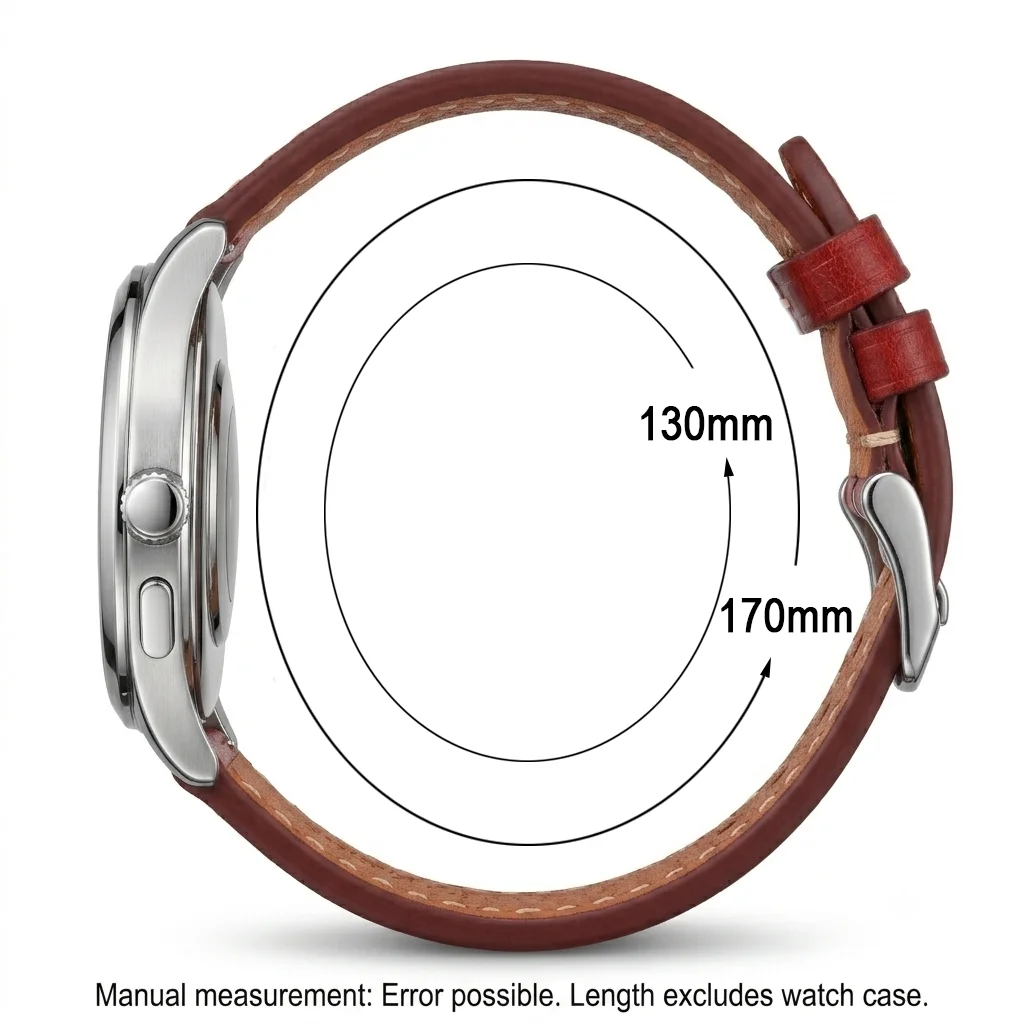 Cow Leather Watch Strap 18mm 20mm 22mm 24mm Brown Blue Red Green Cowhide Watchbands With Silver Stainless Steel Buckle