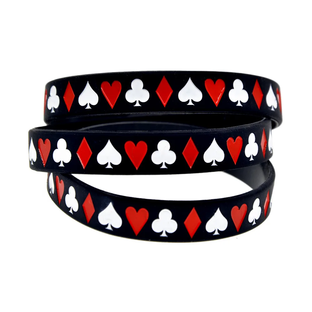 Fashion Poker Style Hip-hop Accessories Silicone Bracelet Color Bracelet For Man And Women Jewelry Hot Sale