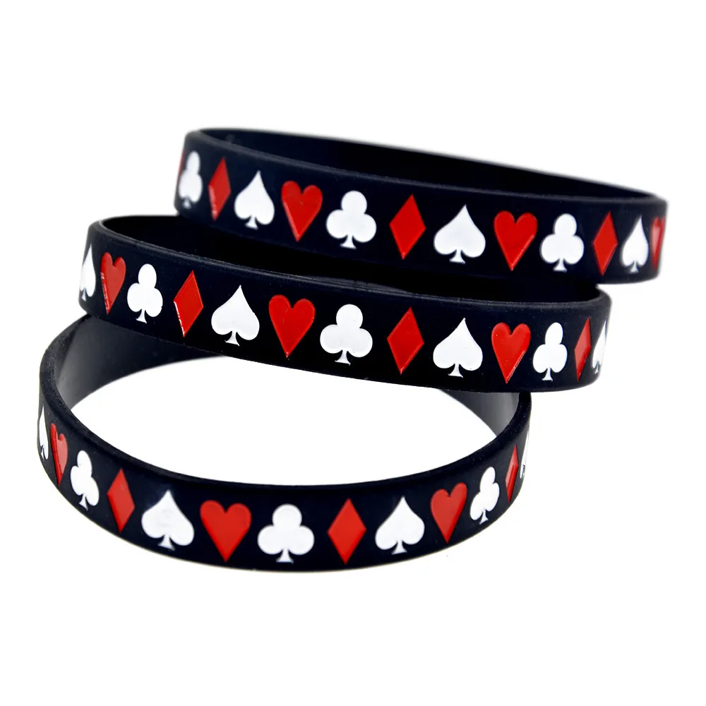 Fashion Poker Style Hip-hop Accessories Silicone Bracelet Color Bracelet For Man And Women Jewelry Hot Sale