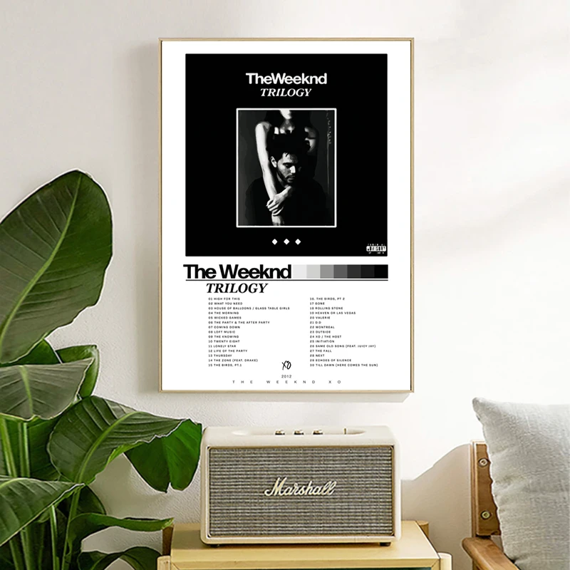 TRILOGY The Weeknd Album Poster Music Art Prints The Weeknd Fan's Gift Black & White Wall Art Picture Canvas Painting Home Decor