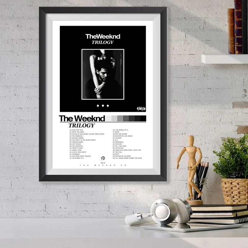 TRILOGY The Weeknd Album Poster Music Art Prints The Weeknd Fan's Gift Black & White Wall Art Picture Canvas Painting Home Decor
