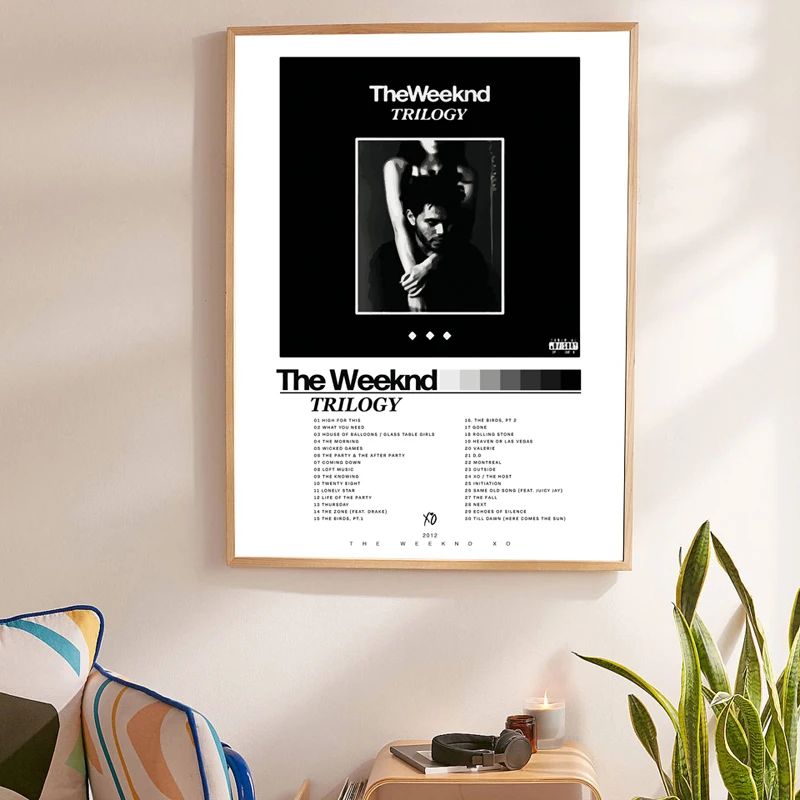 TRILOGY The Weeknd Album Poster Music Art Prints The Weeknd Fan's Gift Black & White Wall Art Picture Canvas Painting Home Decor