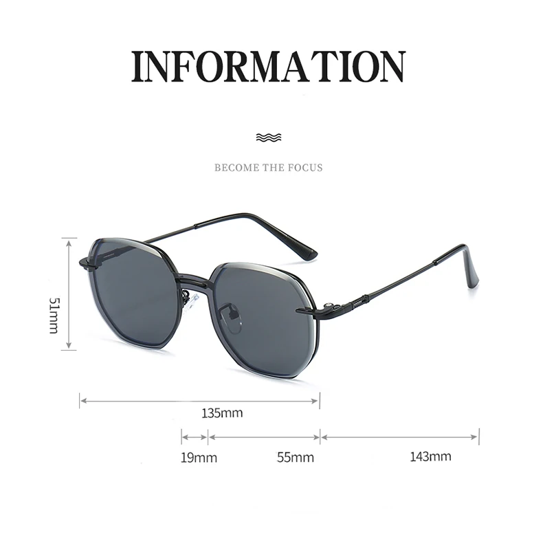 Removable Sunglasses Women Men Hexagon Glasses Clip On Lens Anti Blue Light Computer Glasses Dames 7000