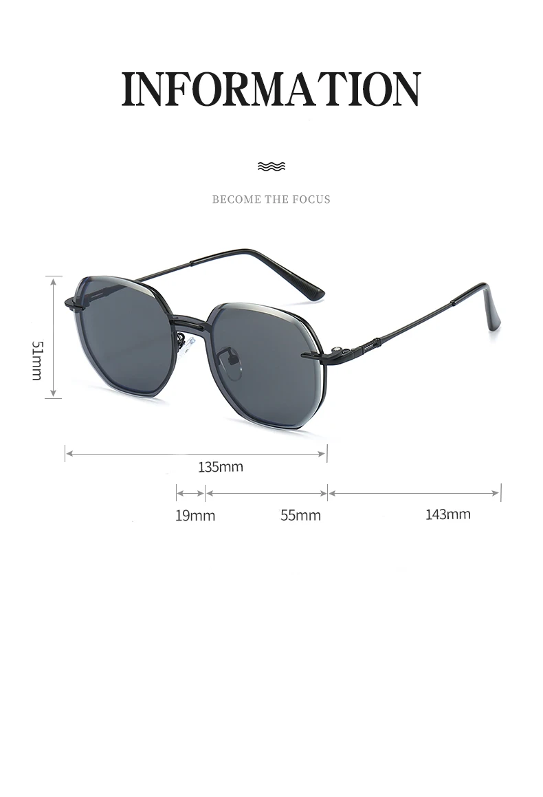 Removable Sunglasses Women Men Hexagon Glasses Clip On Lens Anti Blue Light Computer Glasses Dames 7000